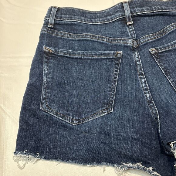 Womens Express Dark Jean Midi Shorts High Rise Button Fly Size 4 - Picture 4 of 9